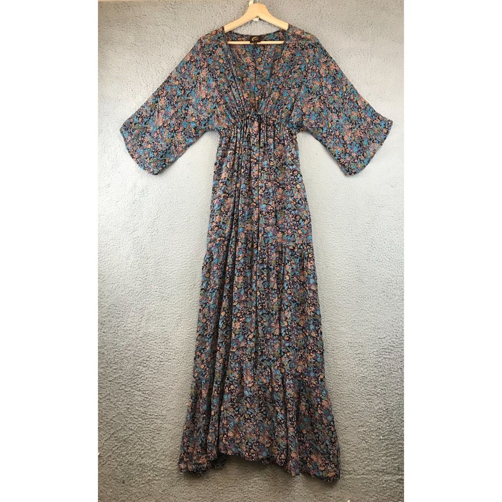 Blu Moon Womens Floral Pattern Midi Dress size 2